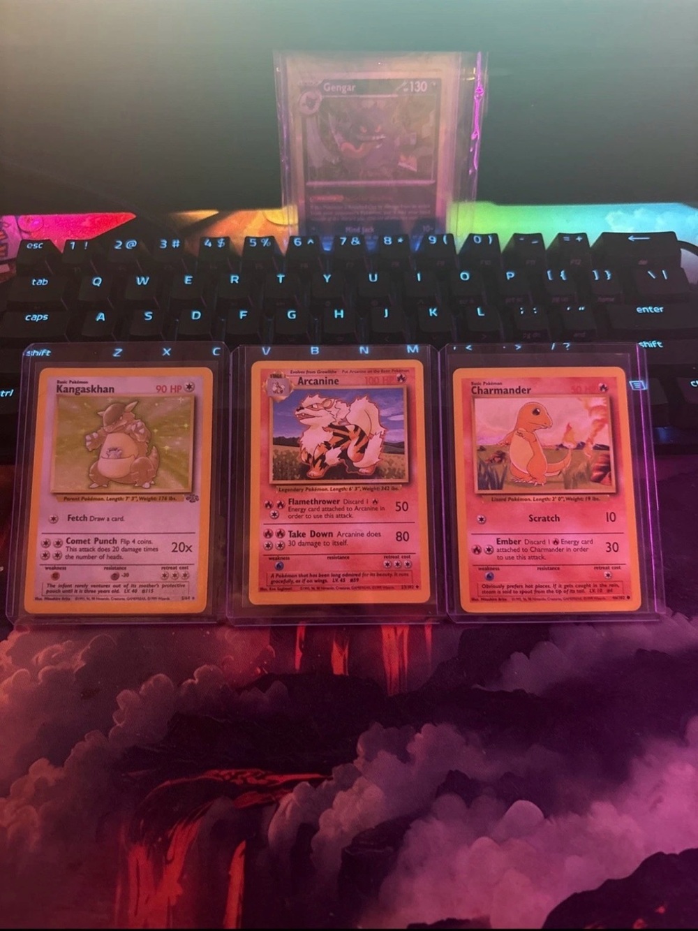 Pokemon Vintage WOTC Lot Base Set Charmander & Arcanine + Jungle Holo Kangaskhan